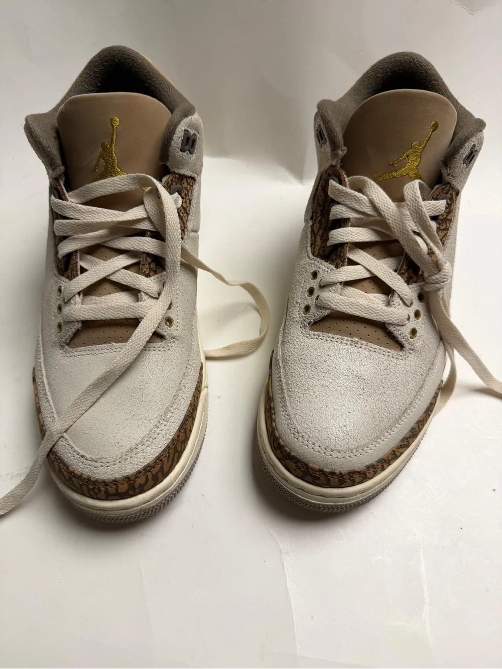 Jordan Kids White and Tan Basketball Sneakers